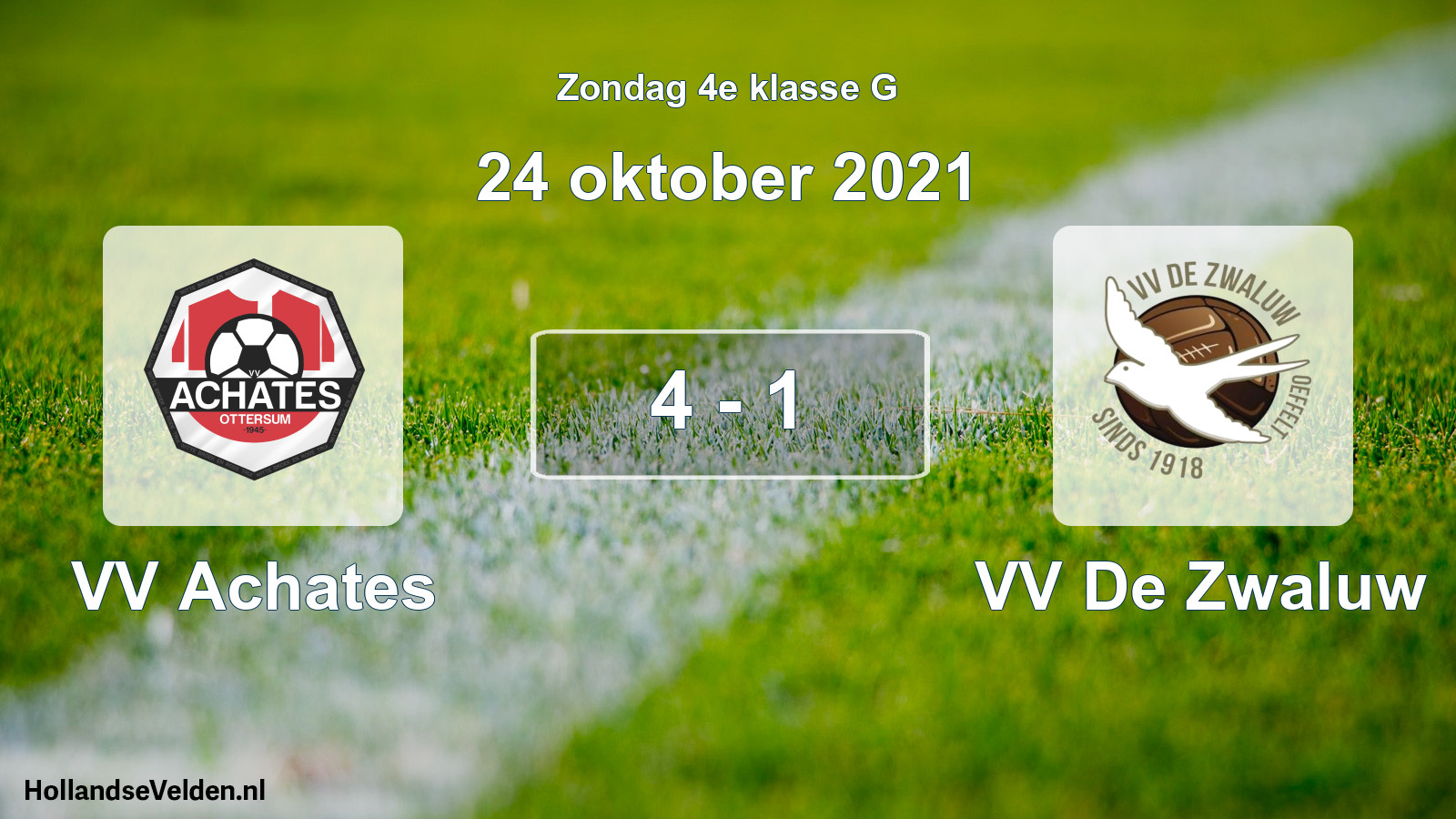 Total number of matches played: VV Achates - VV De Zwaluw 4 - 1 (24 October 2021)