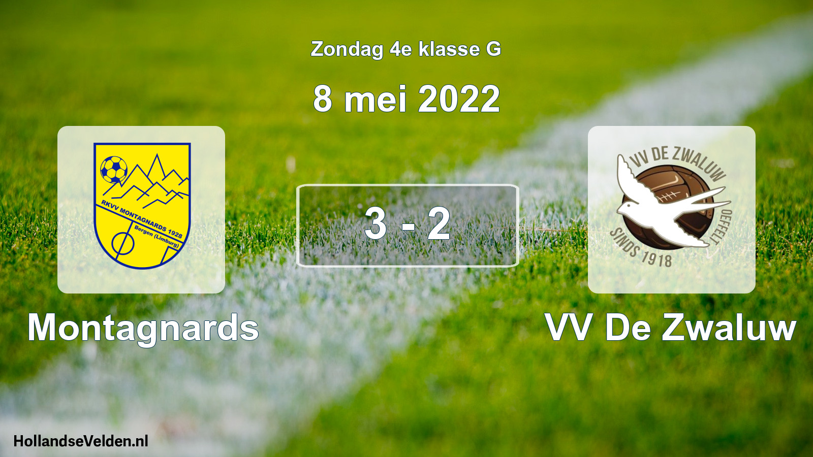 Total number of matches played: Montagnards - VV De Zwaluw 3 - 2 (8 May 2022)