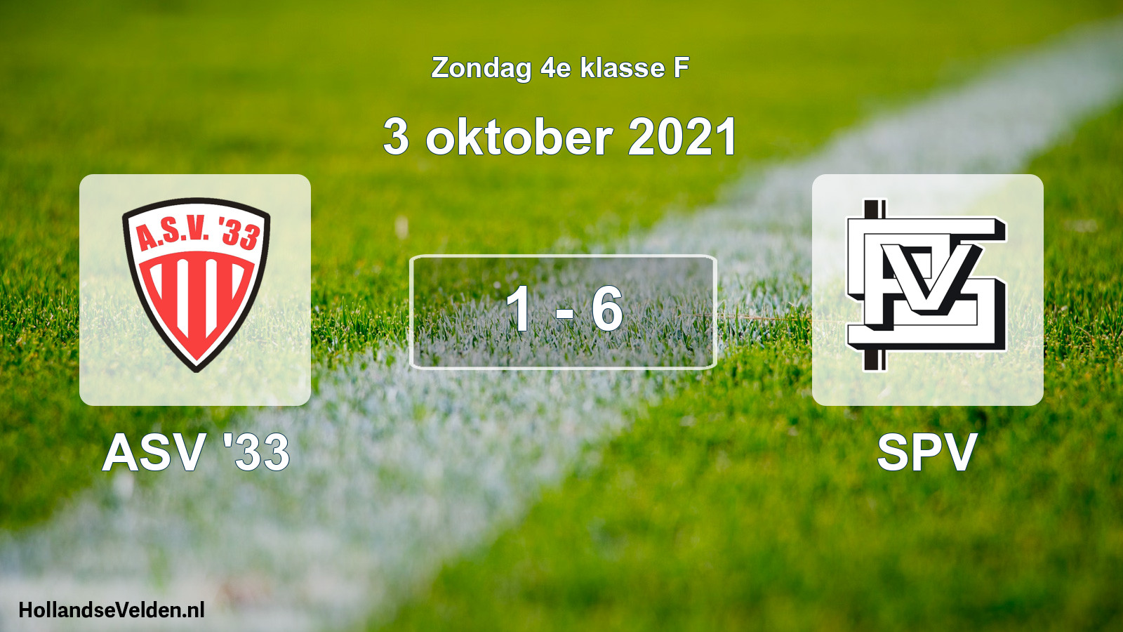 Total number of matches played: ASV '33 - SPV 1 - 6 (3 October 2021)
