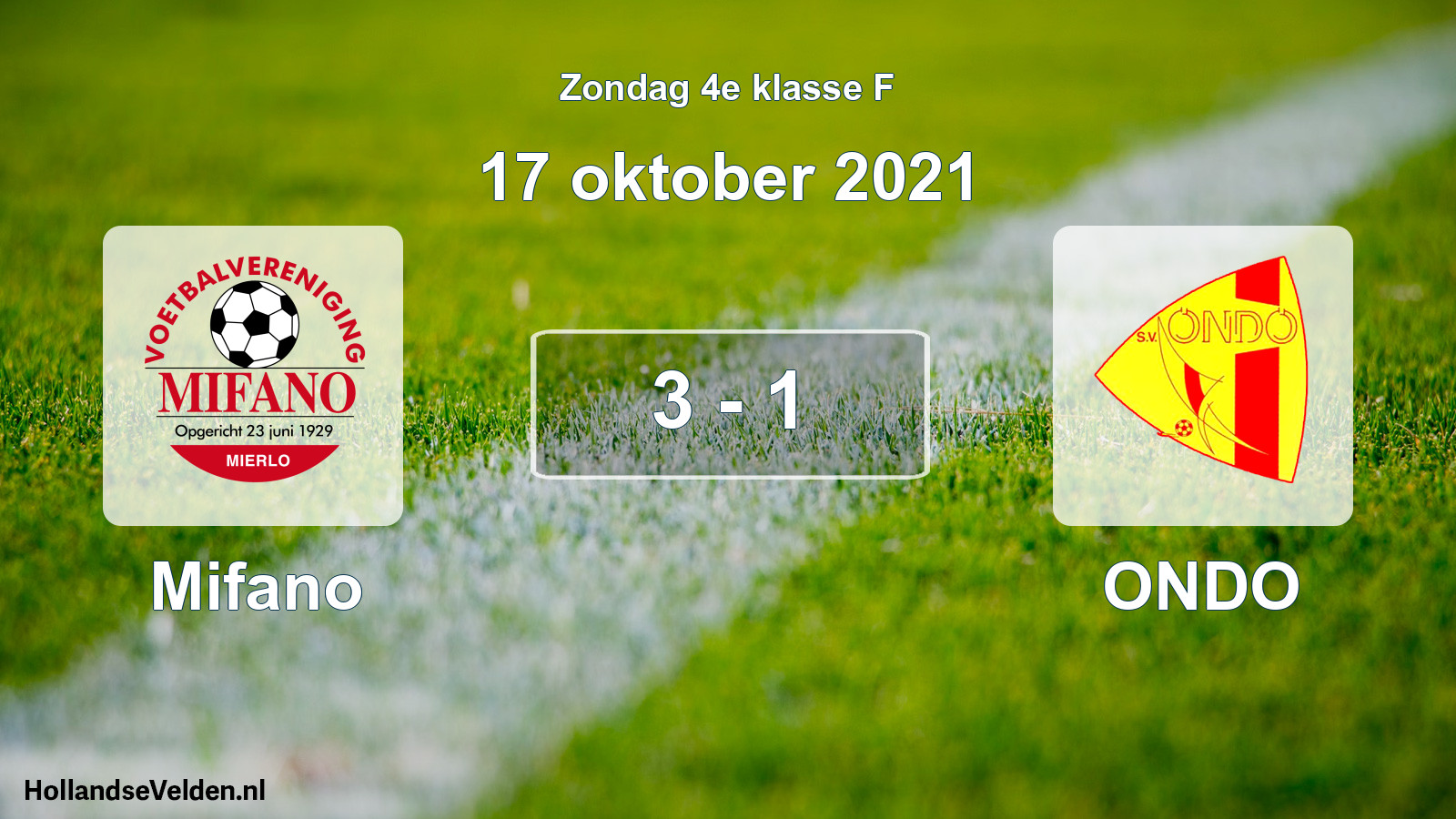Total number of matches played: Mifano - ONDO 3 - 1 (17 October 2021)