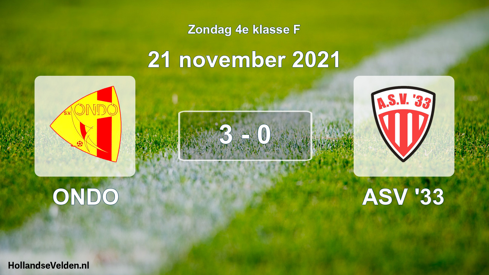 Total number of matches played: ONDO - ASV '33 3 - 0 (21 November 2021)