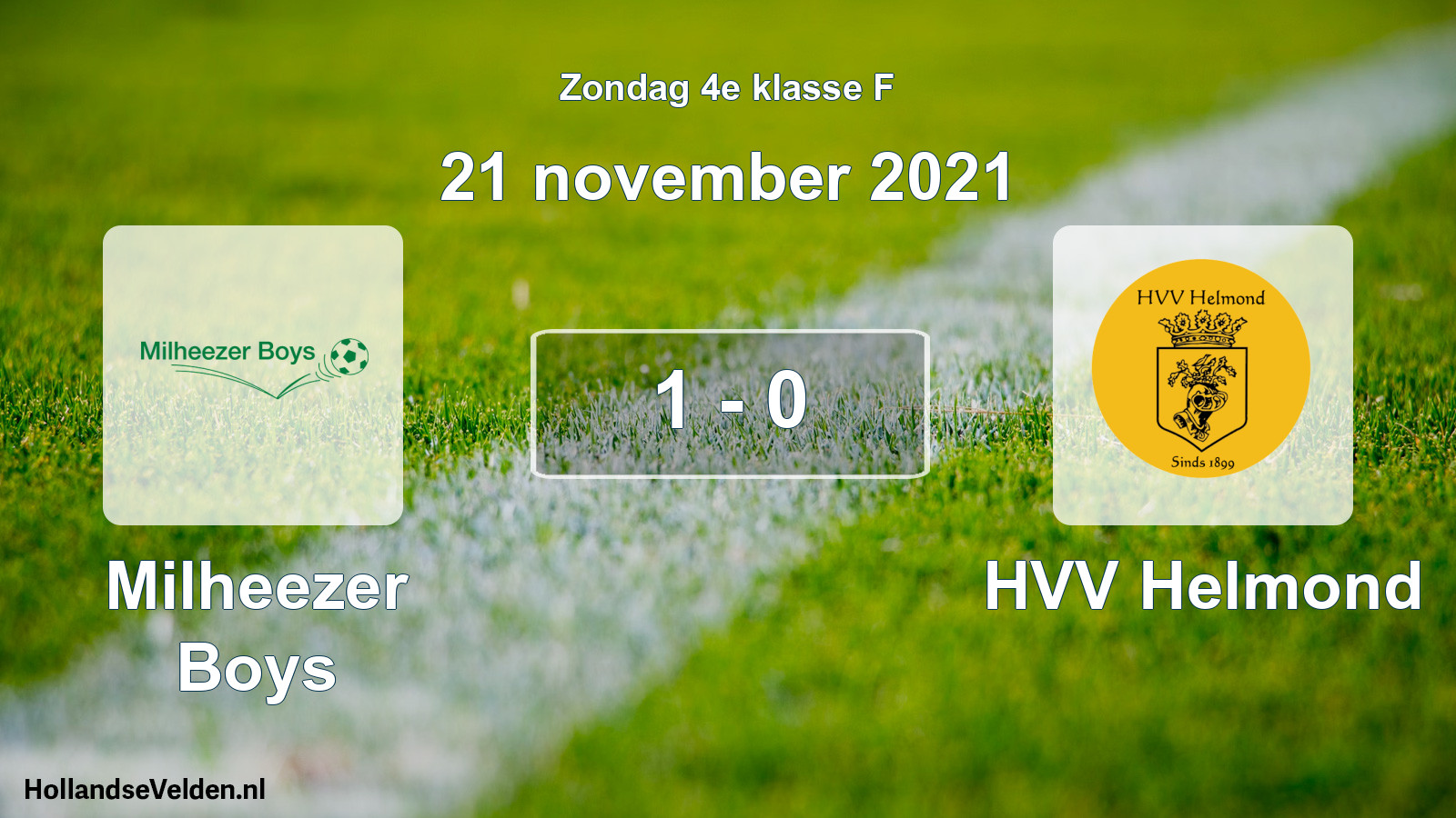 Total number of matches played: Milheezer Boys - HVV Helmond 1 - 0 (21 November 2021)