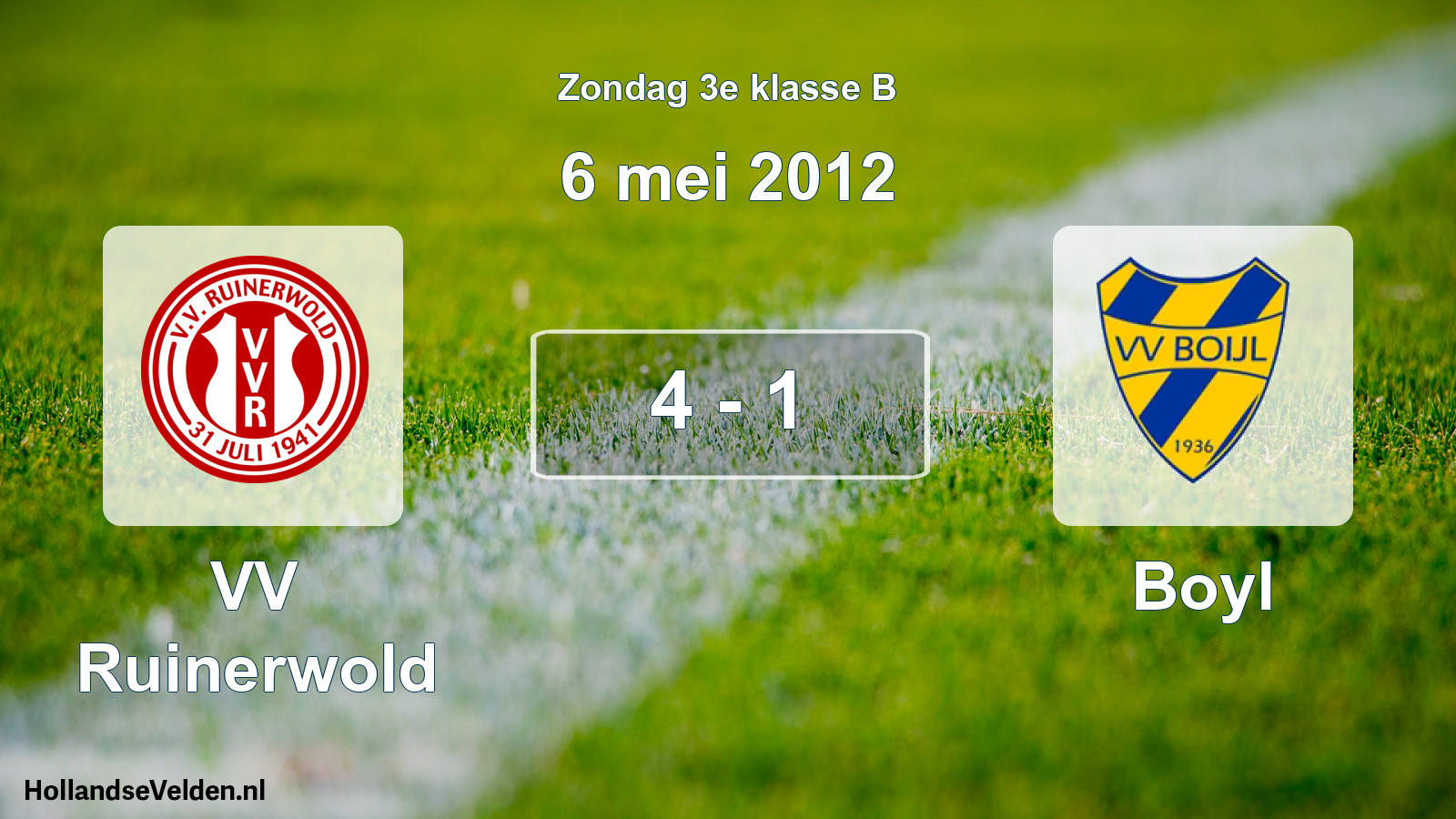 Total number of matches played: VV Ruinerwold - Boyl 4 - 1 (6 May 2012)