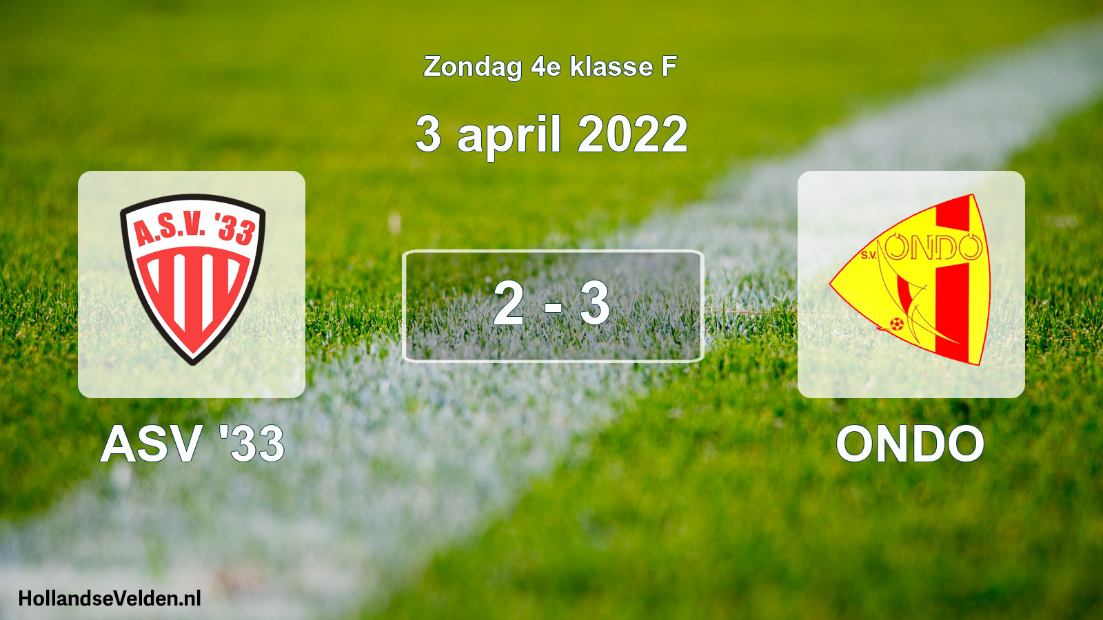 Total number of matches played: ASV '33 - ONDO 2 - 3 (3 April 2022)