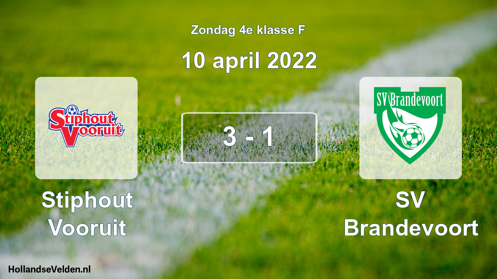 Total number of matches played: Stiphout Vooruit - SV Brandevoort 3 - 1 (10 April 2022)