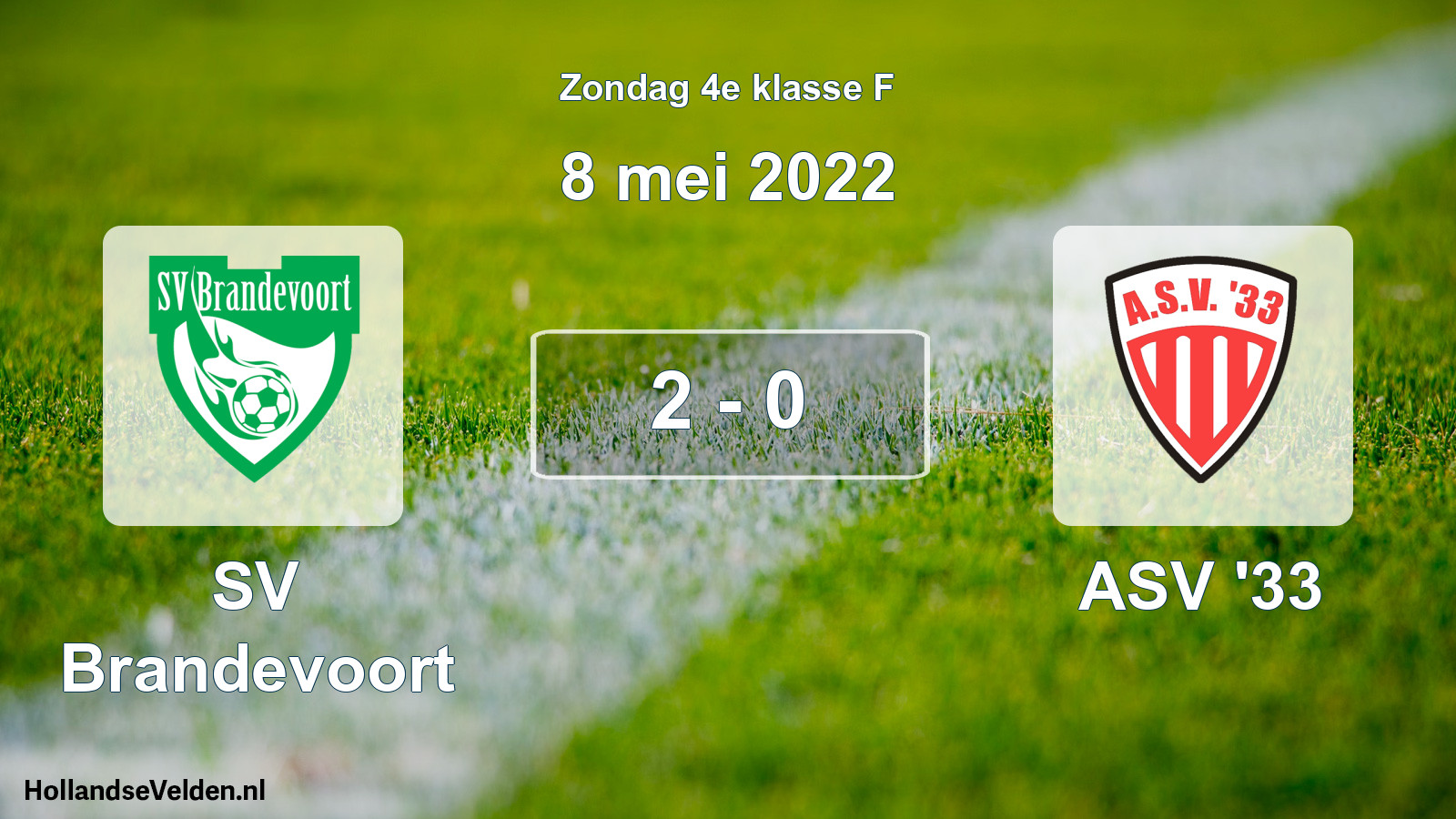 Total number of matches played: SV Brandevoort - ASV '33 2 - 0 (8 May 2022)