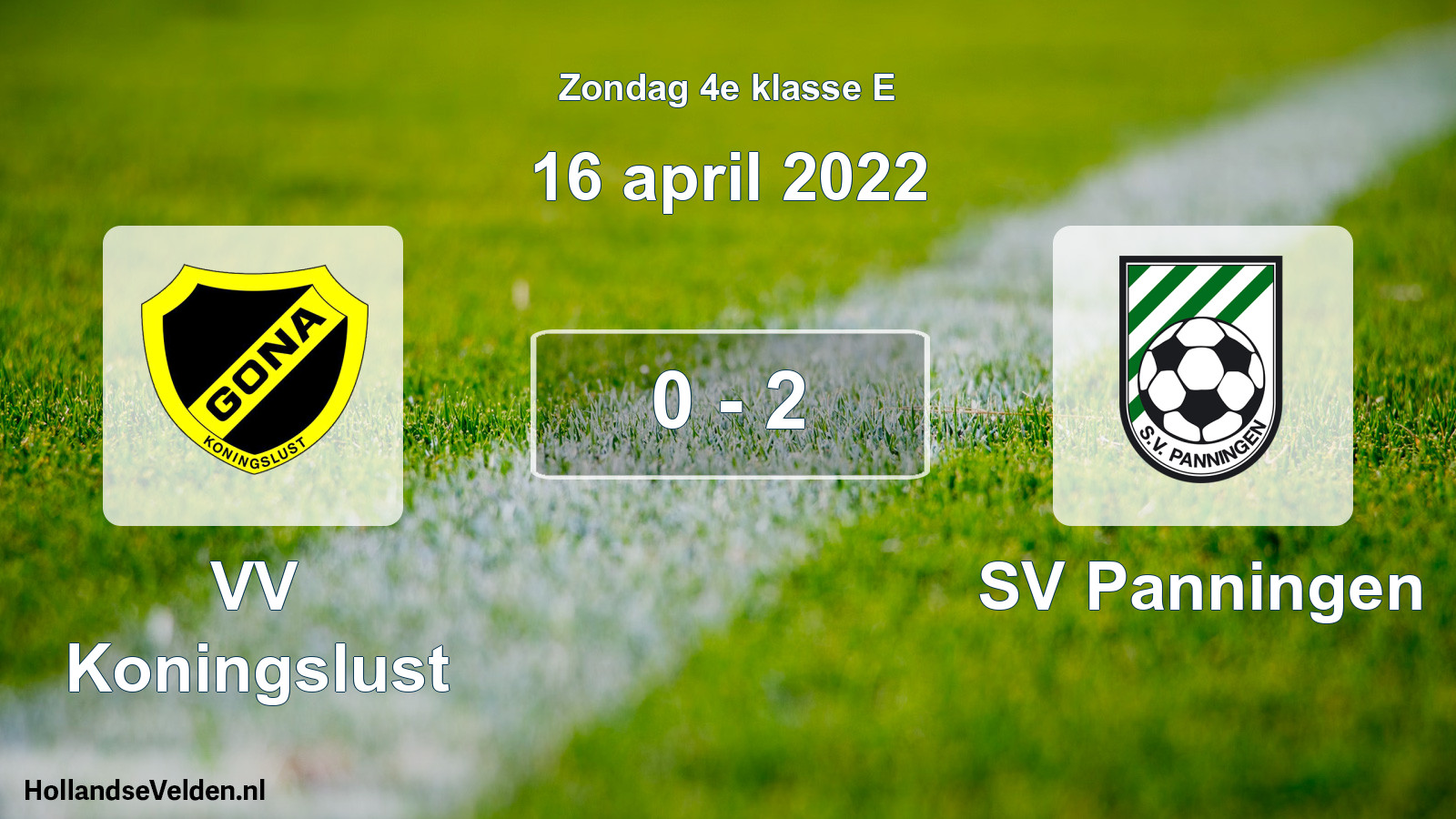 Total number of matches played: VV Koningslust - SV Panningen 0 - 2 (16 April 2022)