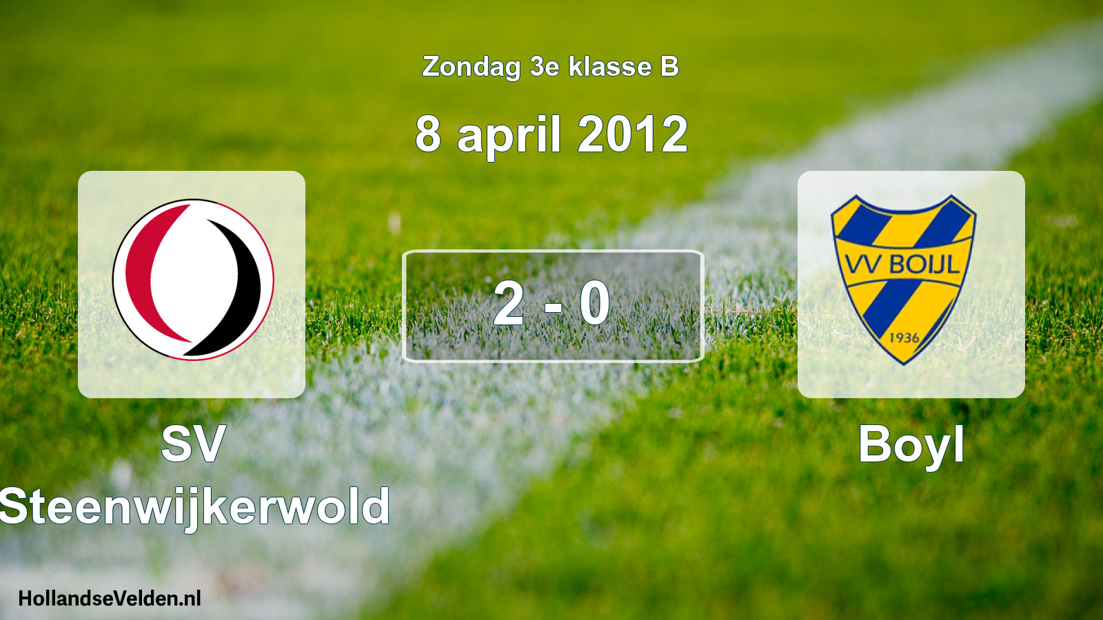 Total number of matches played: SV Steenwijkerwold - Boyl 2 - 0 (8 April 2012)