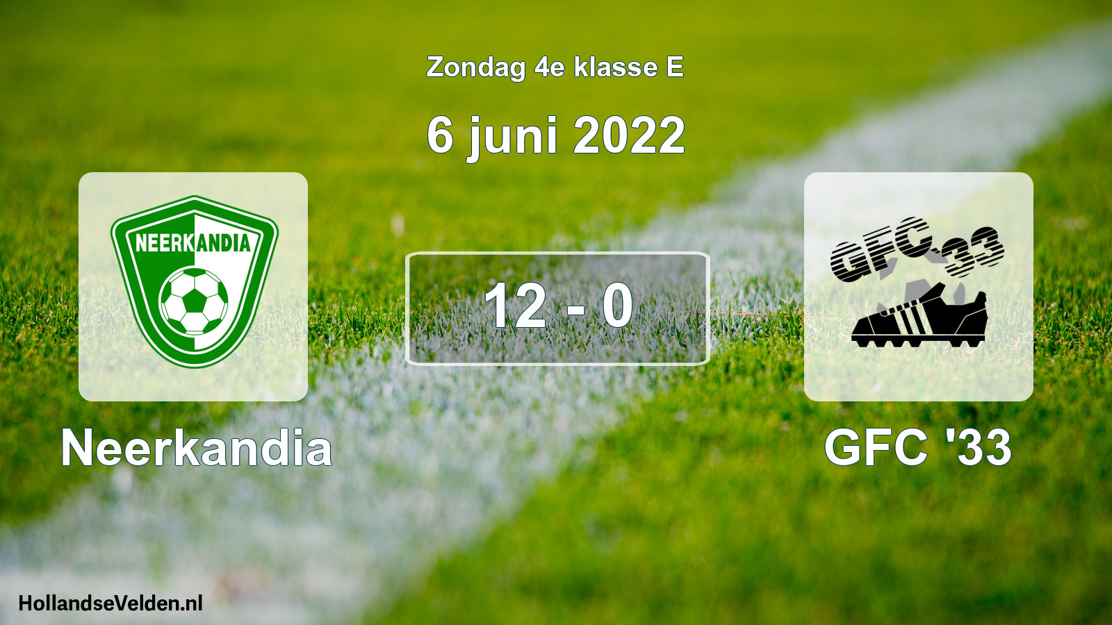 Total number of matches played: Neerkandia - GFC '33 12 - 0 (6 June 2022)