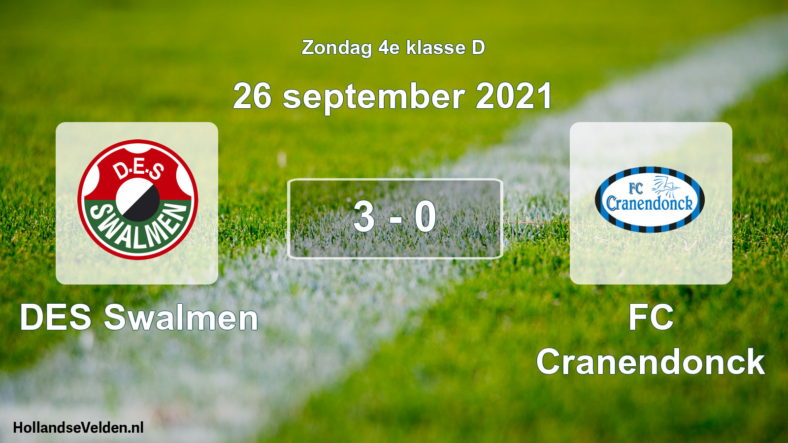 Total number of matches played: DES Swalmen - FC Cranendonck 3 - 0 (26 September 2021)
