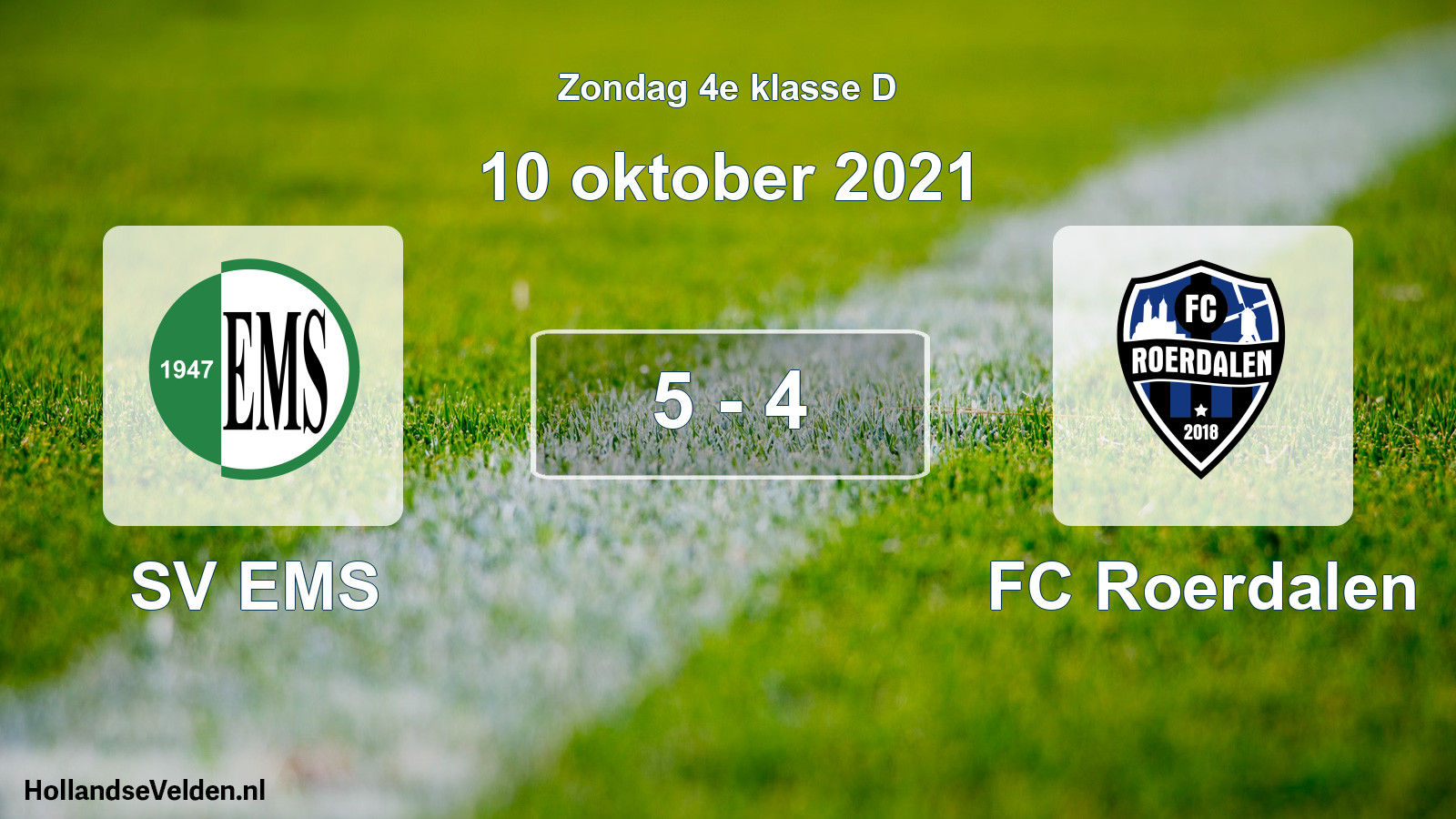 Total number of matches played: SV EMS - FC Roerdalen 5 - 4 (10 October 2021)