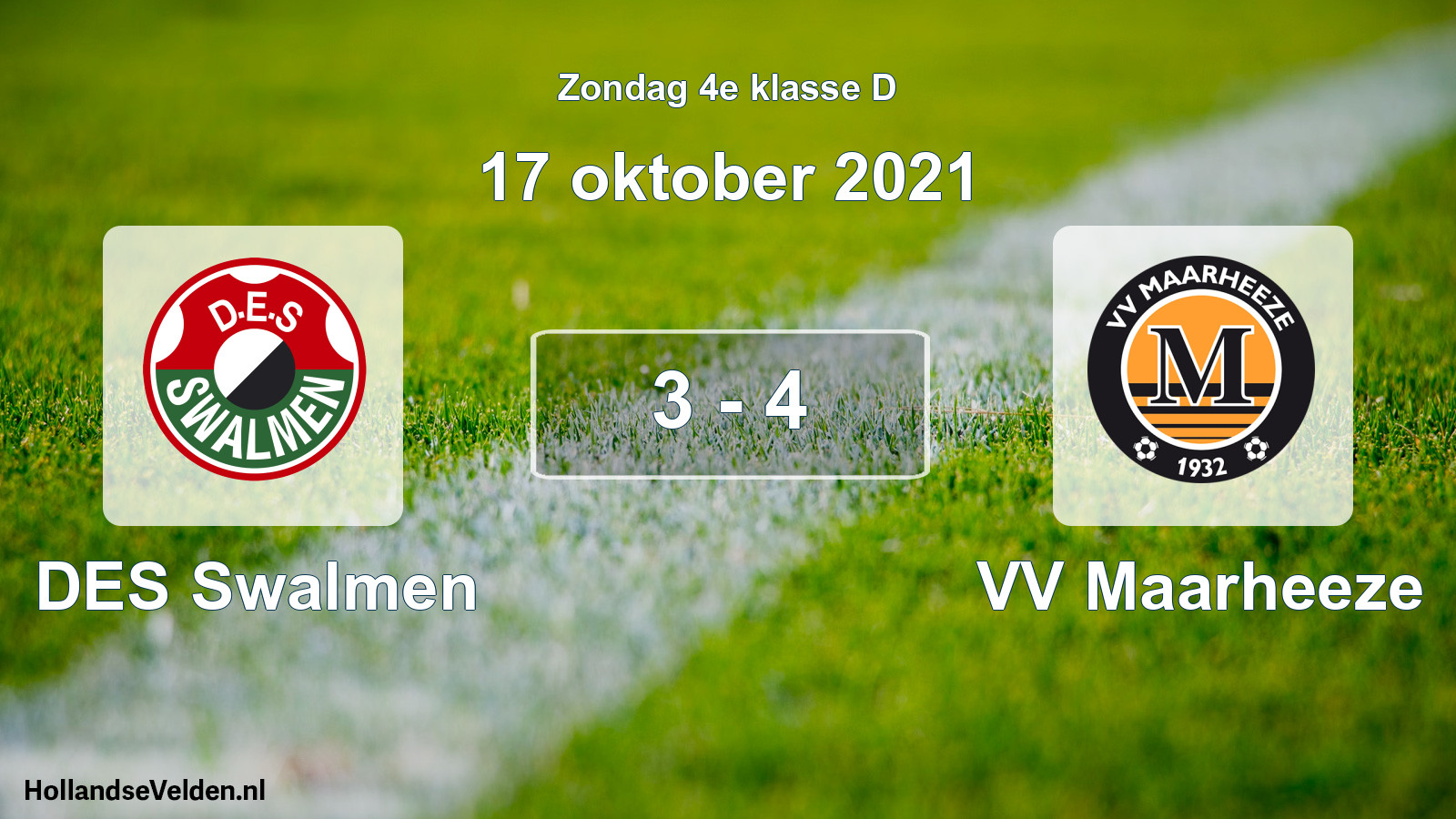 Total number of matches played: DES Swalmen - VV Maarheeze 3 - 4 (17 October 2021)