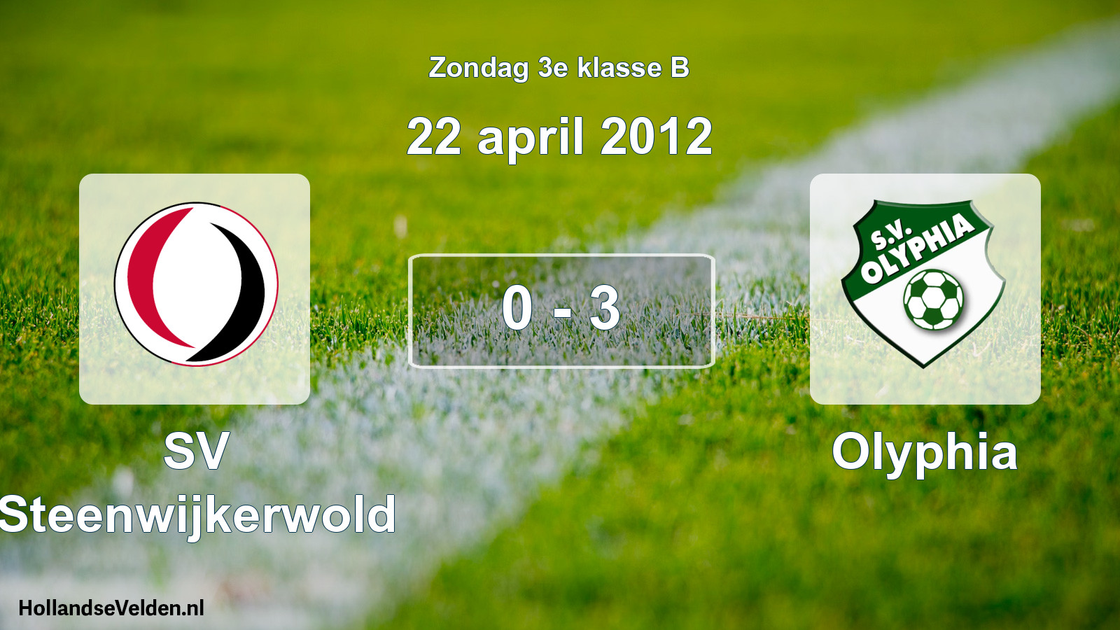 Total number of matches played: SV Steenwijkerwold - Olyphia 0 - 3 (22 April 2012)