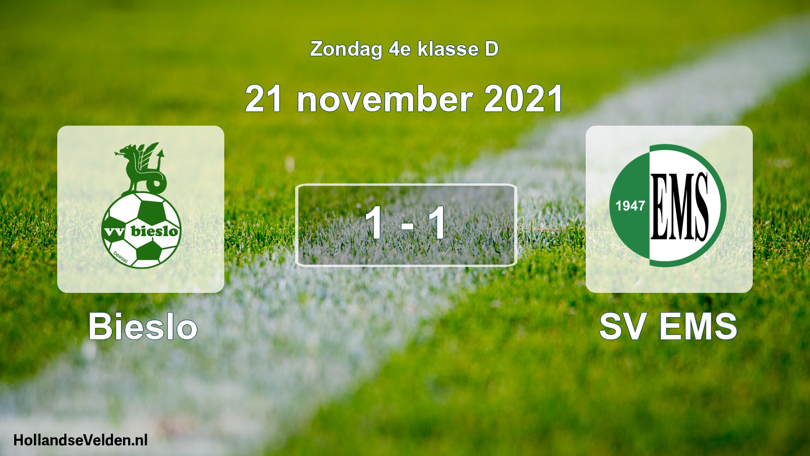 Total number of matches played: Bieslo - SV EMS 1 - 1 (21 November 2021)