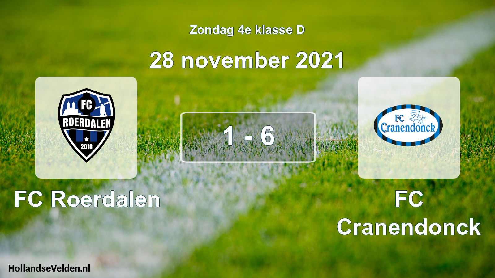Total number of matches played: FC Roerdalen - FC Cranendonck 1 - 6 (28 November 2021)