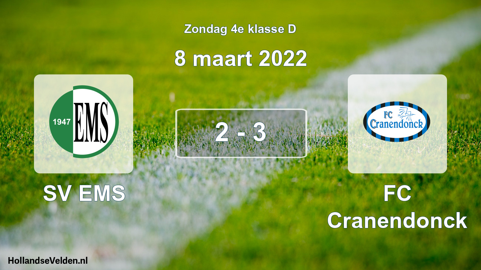 Total number of matches played: SV EMS - FC Cranendonck 2 - 3 (8 March 2022)