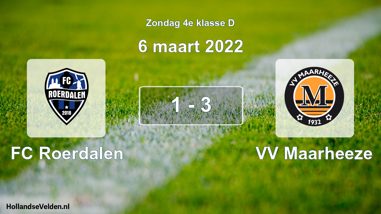 Total number of matches played: FC Roerdalen - VV Maarheeze 1 - 3 (6 March 2022)