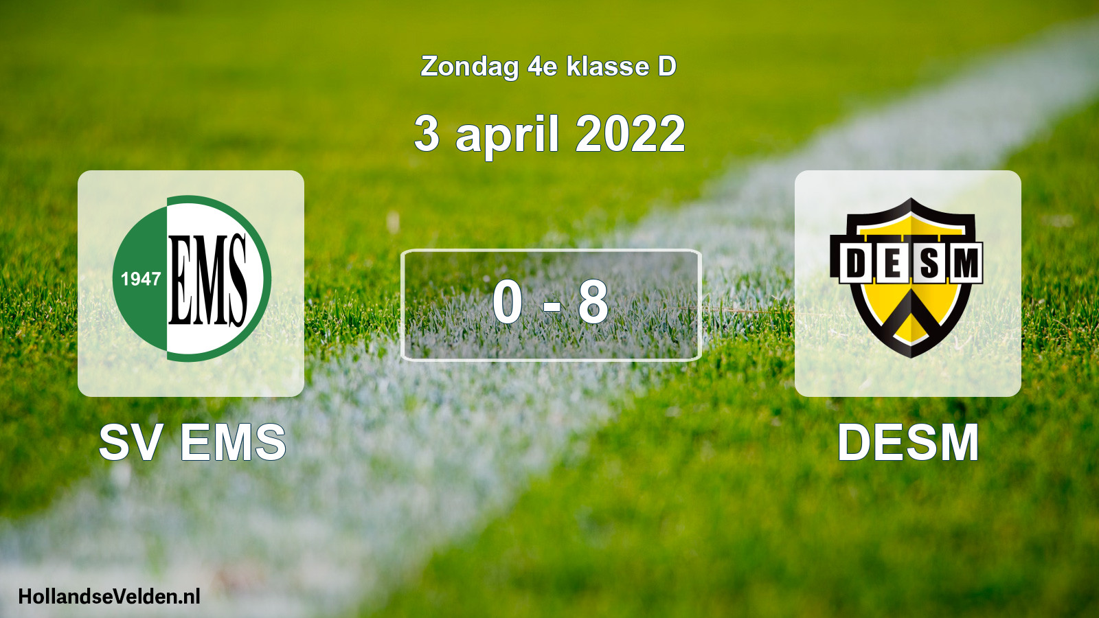 Total number of matches played: SV EMS - DESM 0 - 8 (3 April 2022)