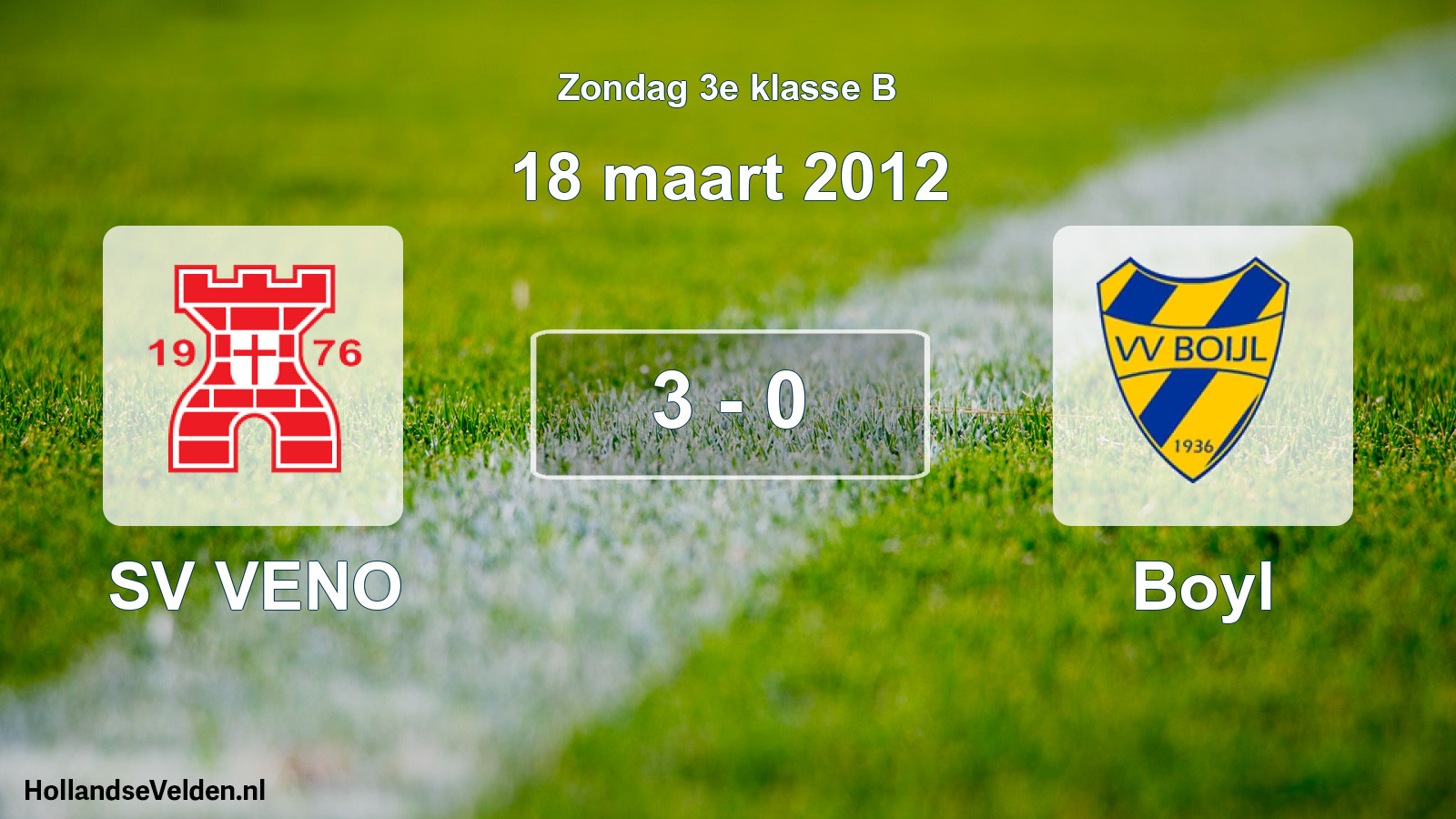 Total number of matches played: SV VENO - Boyl 3 - 0 (18 March 2012)