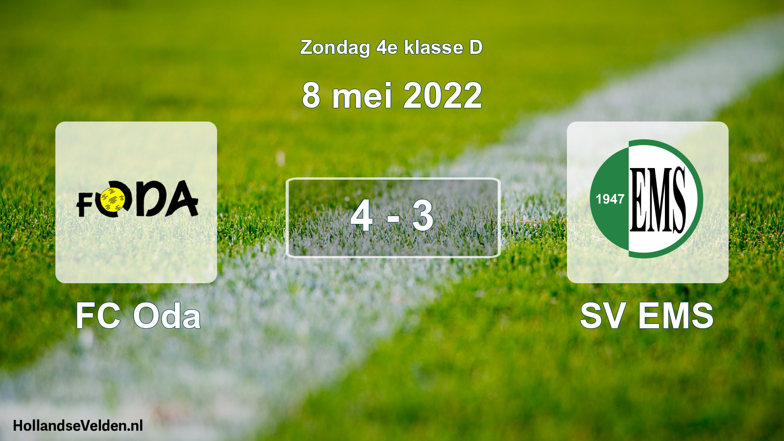 Total number of matches played: FC Oda - SV EMS 4 - 3 (8 May 2022)