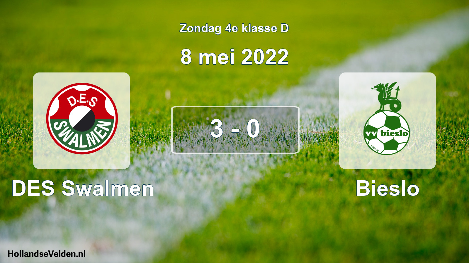 Total number of matches played: DES Swalmen - Bieslo 3 - 0 (8 May 2022)