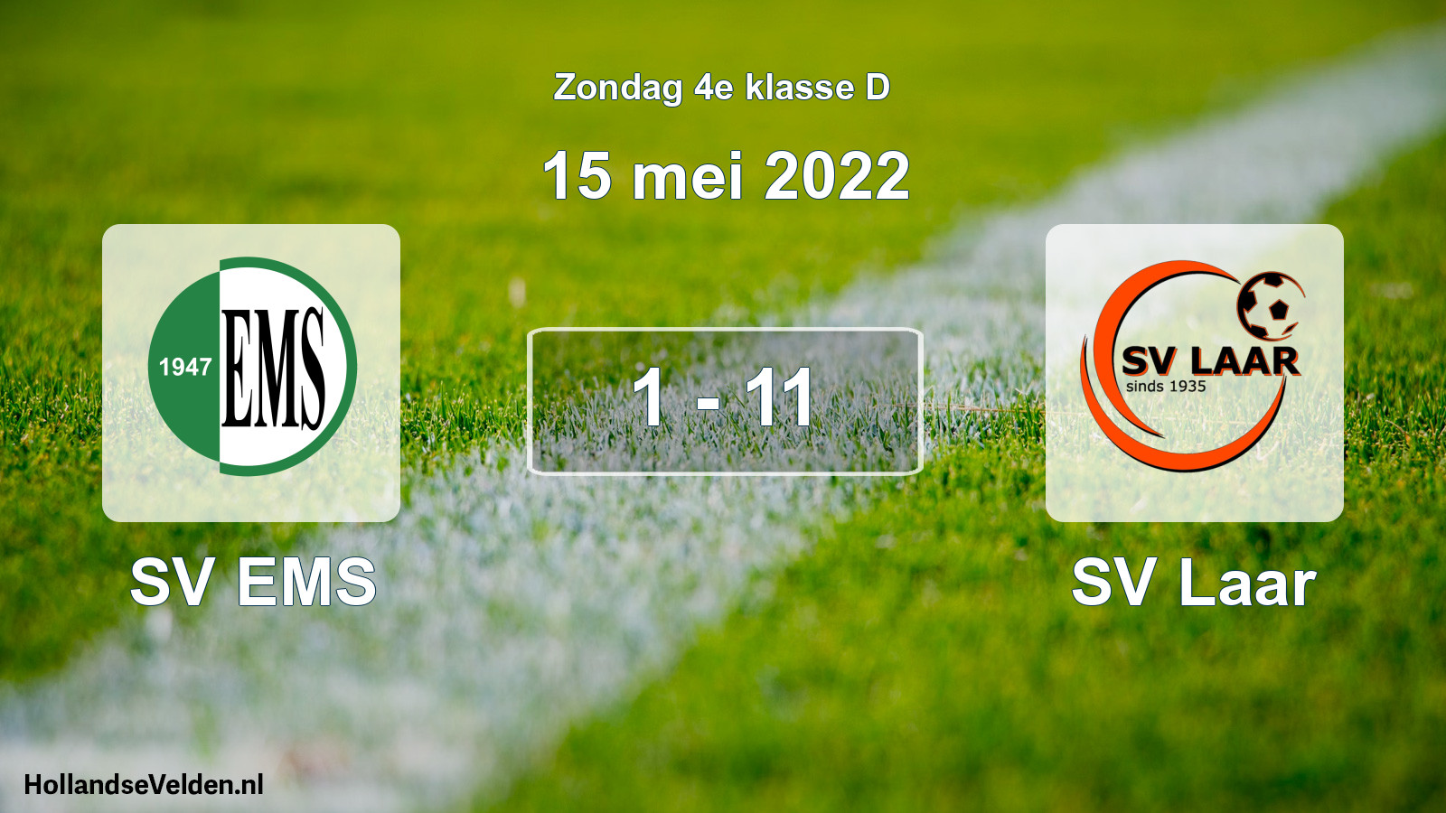 Total number of matches played: SV EMS - SV Laar 1 - 11 (15 May 2022)