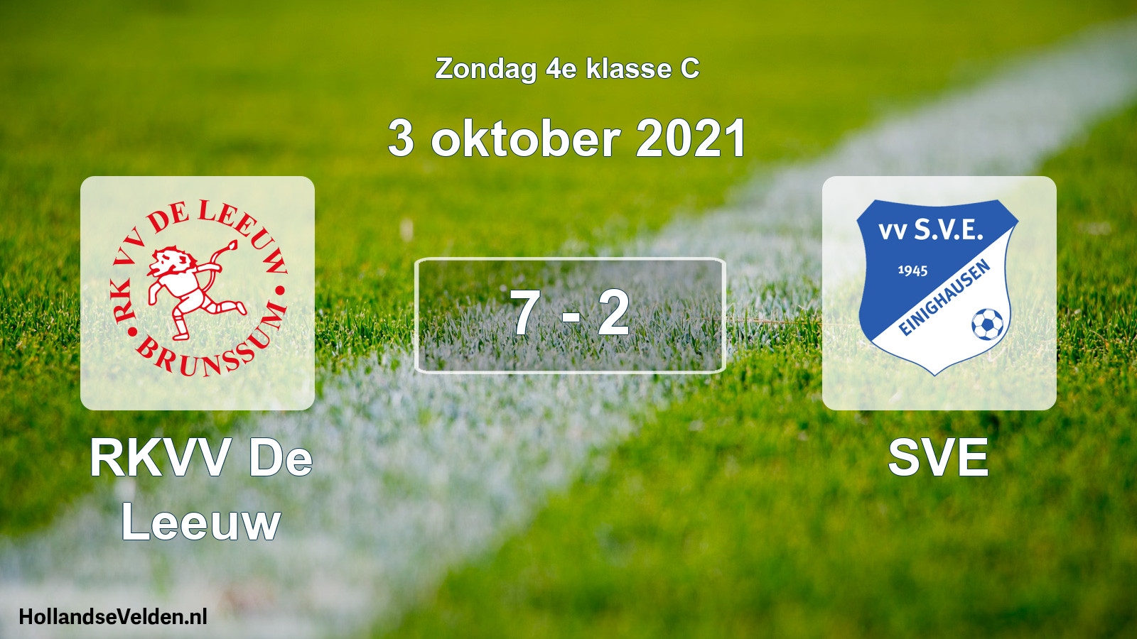 Total number of matches played: RKVV De Leeuw - SVE 7 - 2 (3 October 2021)