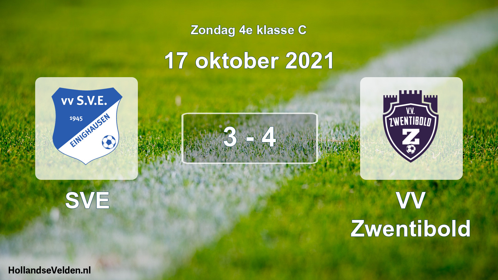 Total number of matches played: SVE - VV Zwentibold 3 - 4 (17 October 2021)