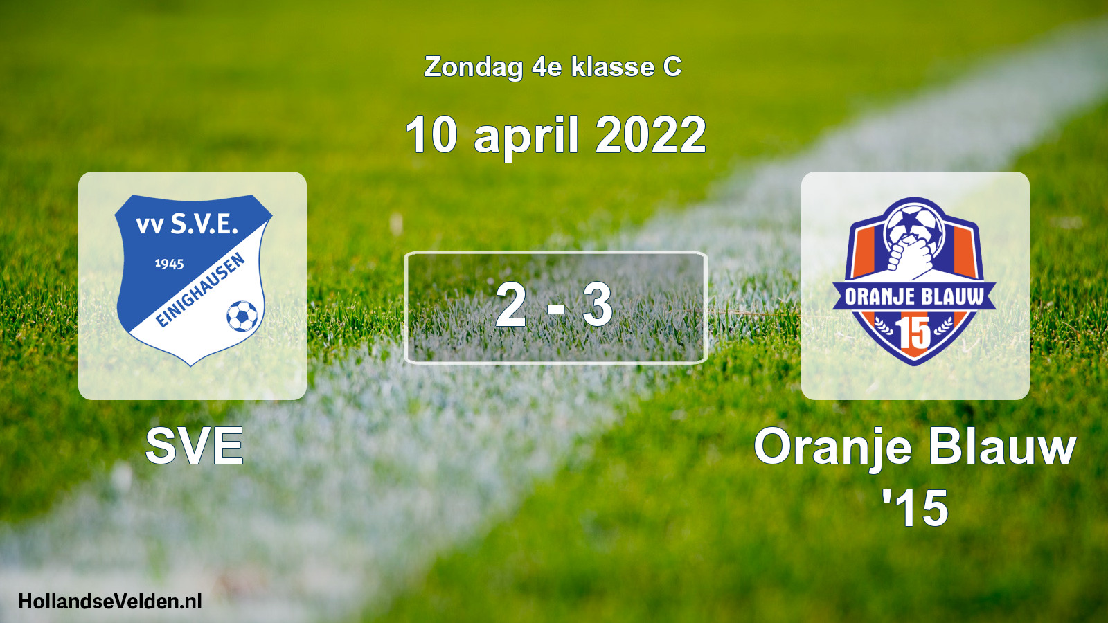 Total number of matches played: SVE - Oranje Blauw '15 2 - 3 (10 April 2022)