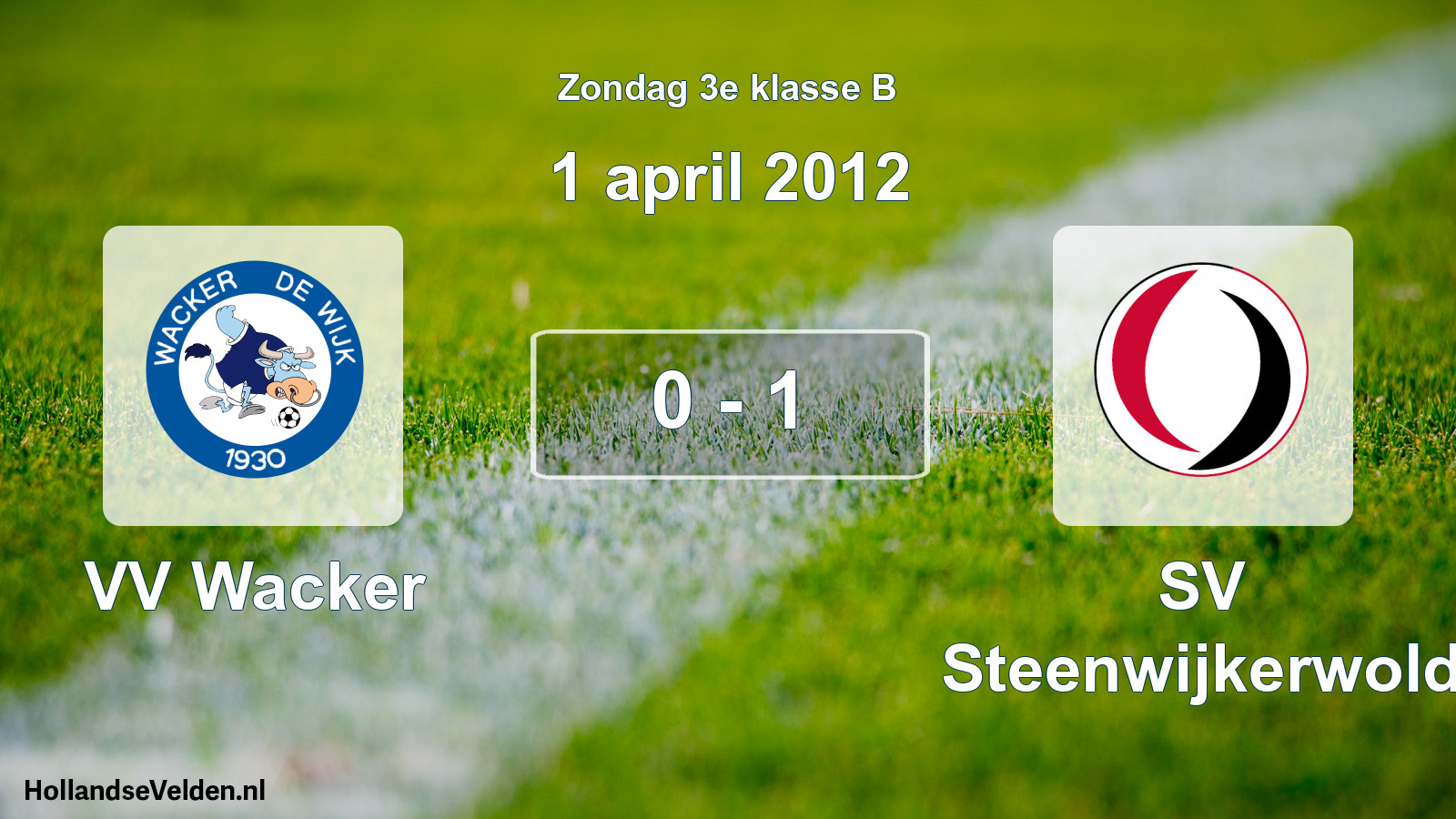 Total number of matches played: VV Wacker - SV Steenwijkerwold 0 - 1 (1 April 2012)