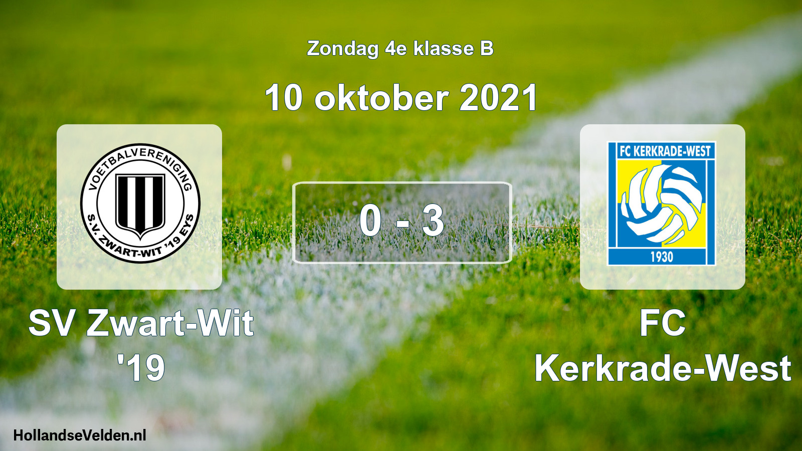 Total number of matches played: SV Zwart-Wit '19 - FC Kerkrade-West 0 - 3 (10 October 2021)