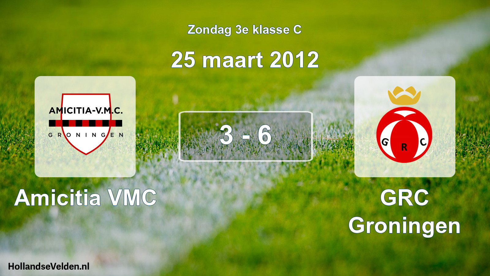 Total number of matches played: Amicitia VMC - GRC Groningen 3 - 6 (25 March 2012)