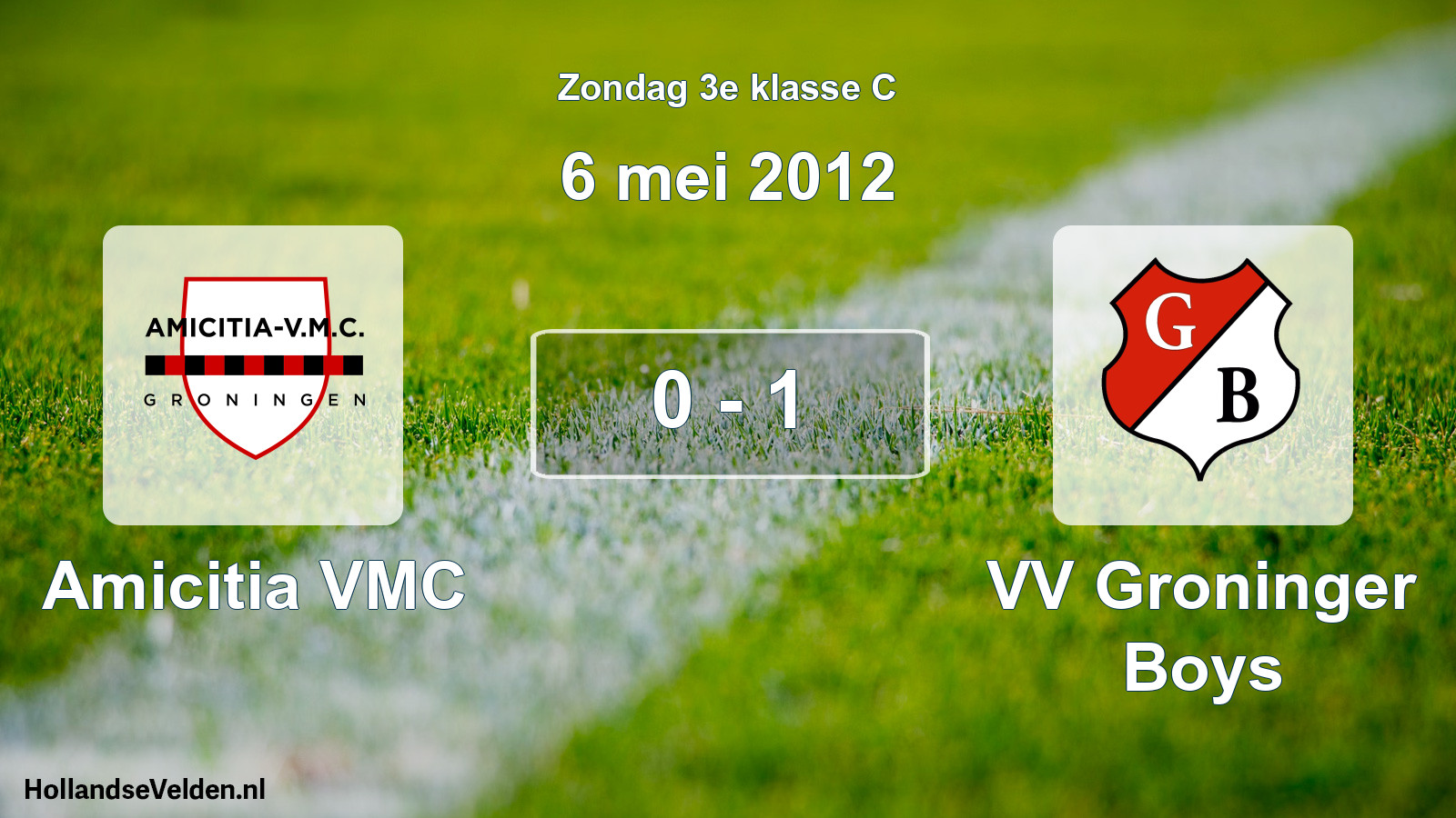 Total number of matches played: Amicitia VMC - VV Groninger Boys 0 - 1 (6 May 2012)