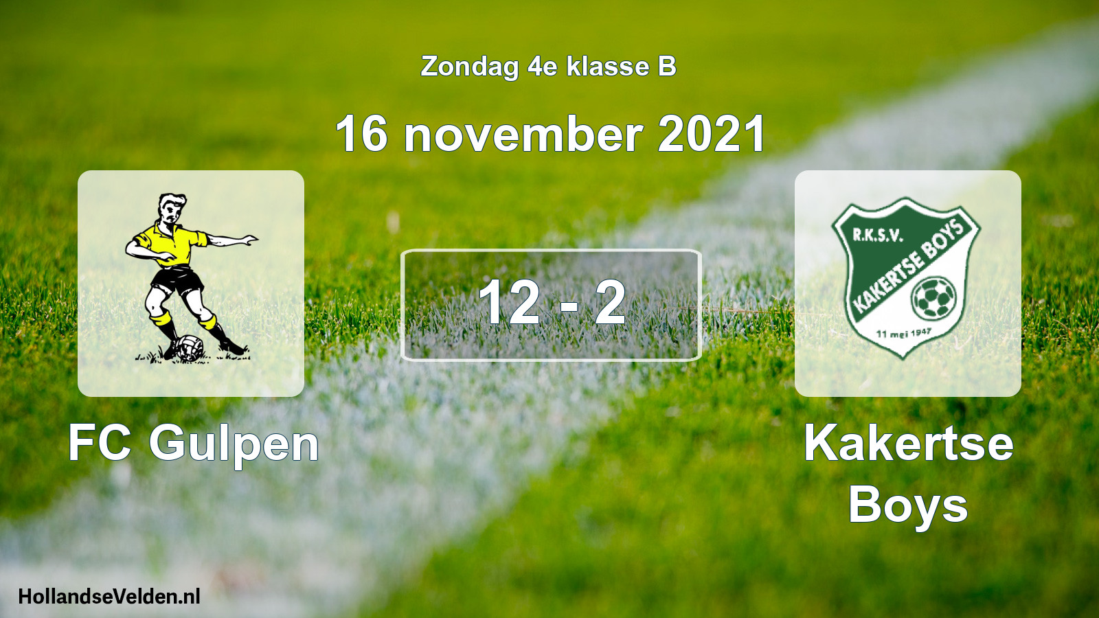 Total number of matches played: FC Gulpen - Kakertse Boys 12 - 2 (16 November 2021)