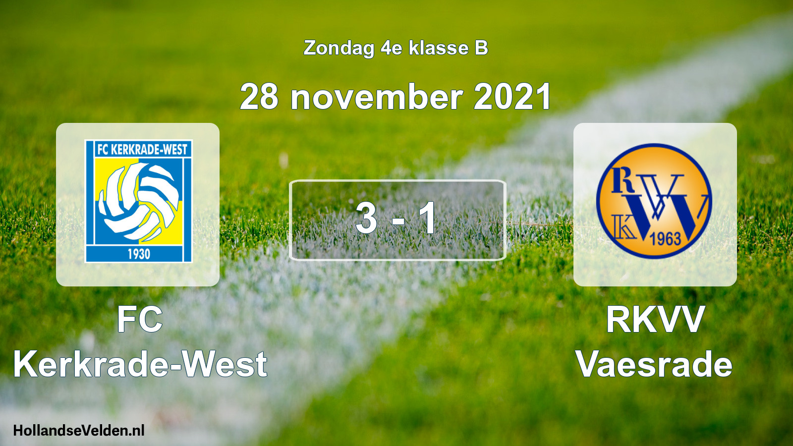 Total number of matches played: FC Kerkrade-West - RKVV Vaesrade 3 - 1 (28 November 2021)