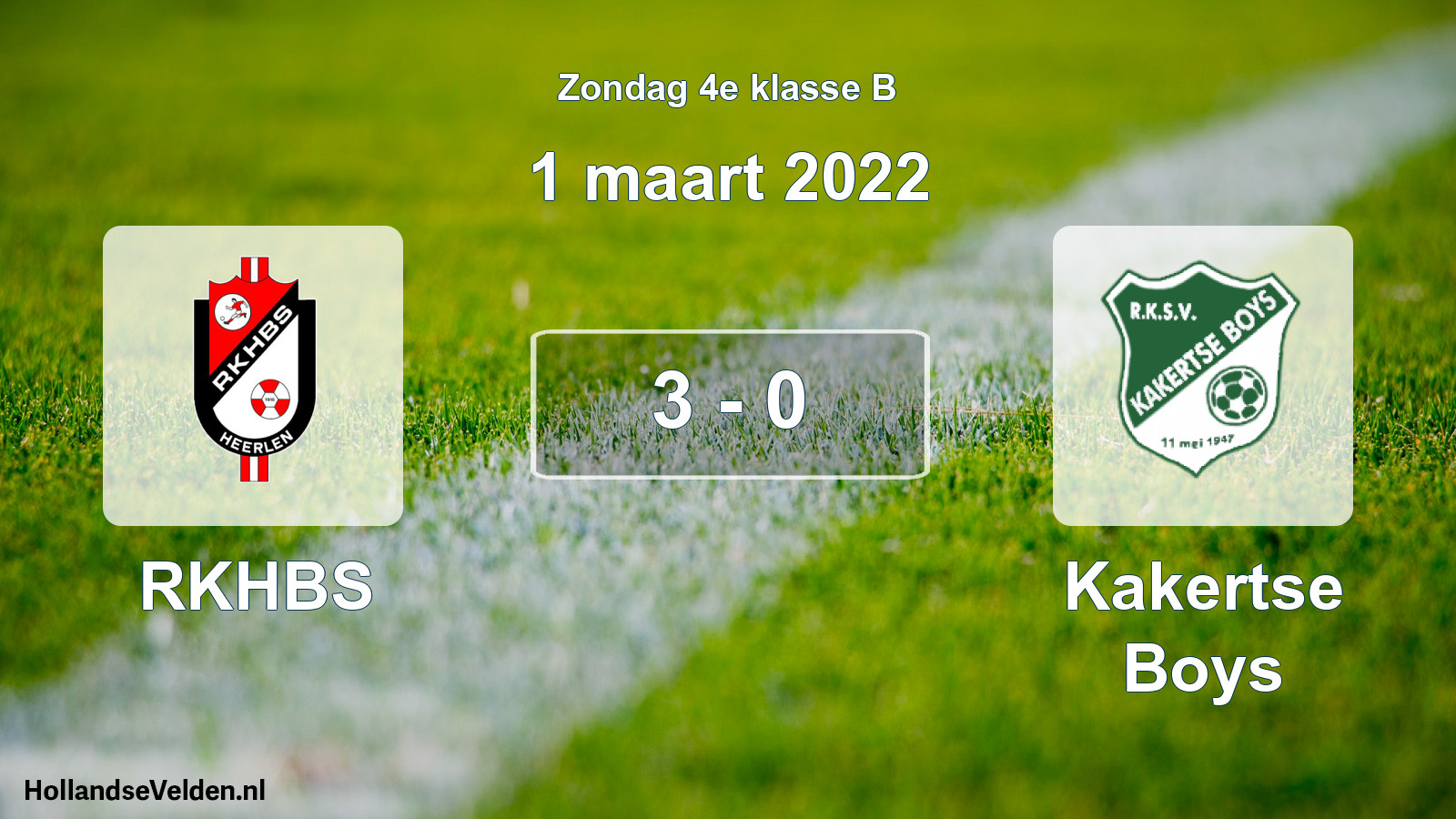 Total number of matches played: RKHBS - Kakertse Boys 3 - 0 (1 March 2022)