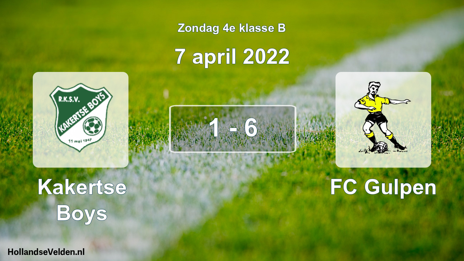 Total number of matches played: Kakertse Boys - FC Gulpen 1 - 6 (7 April 2022)