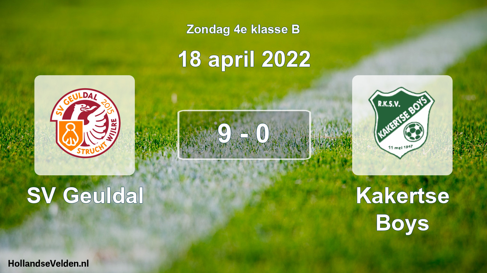 Total number of matches played: SV Geuldal - Kakertse Boys 9 - 0 (18 April 2022)