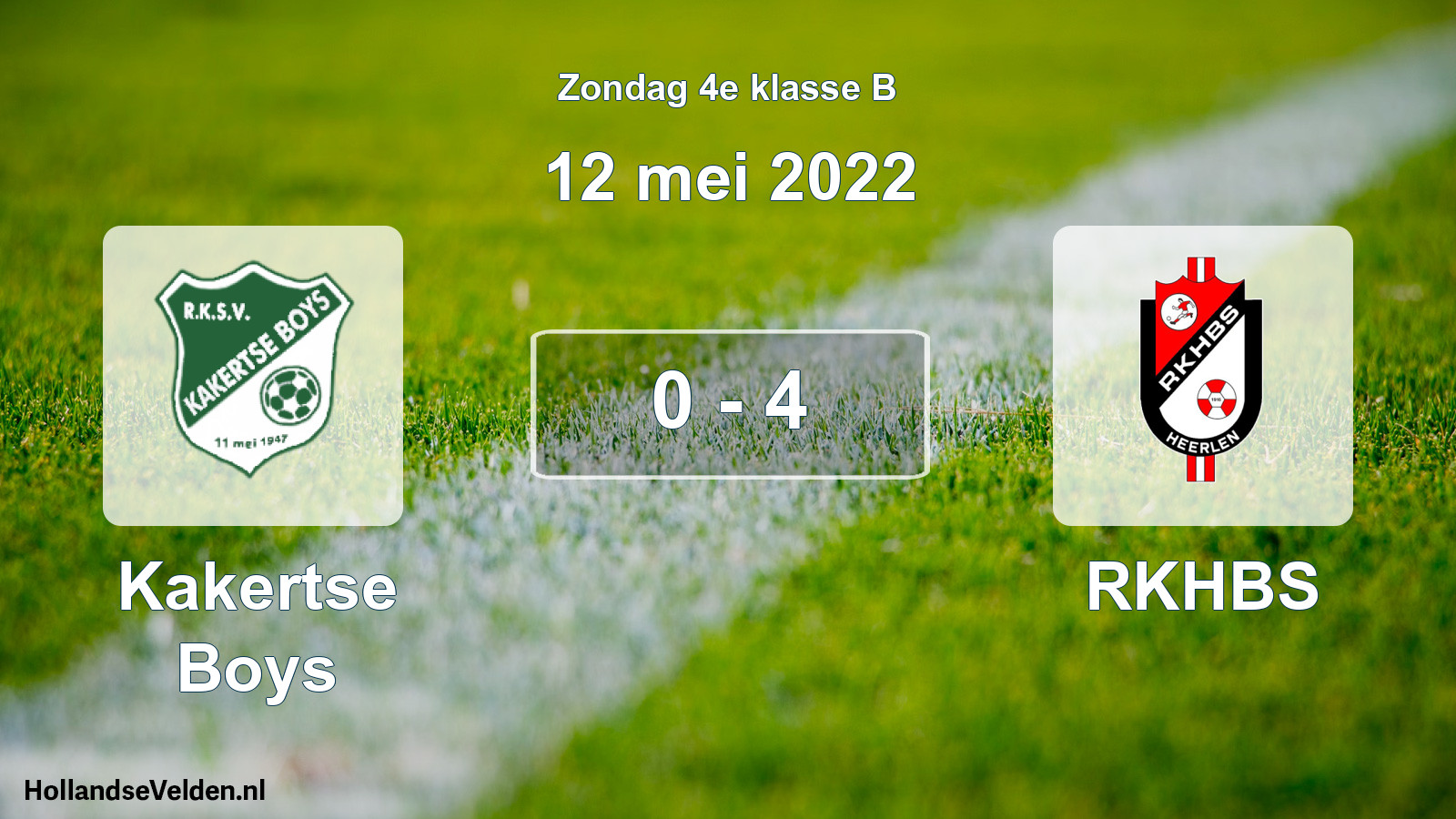 Total number of matches played: Kakertse Boys - RKHBS 0 - 4 (12 May 2022)