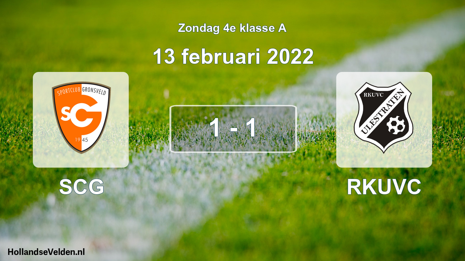 Total number of matches played: SCG - RKUVC 1 - 1 (13 February 2022)