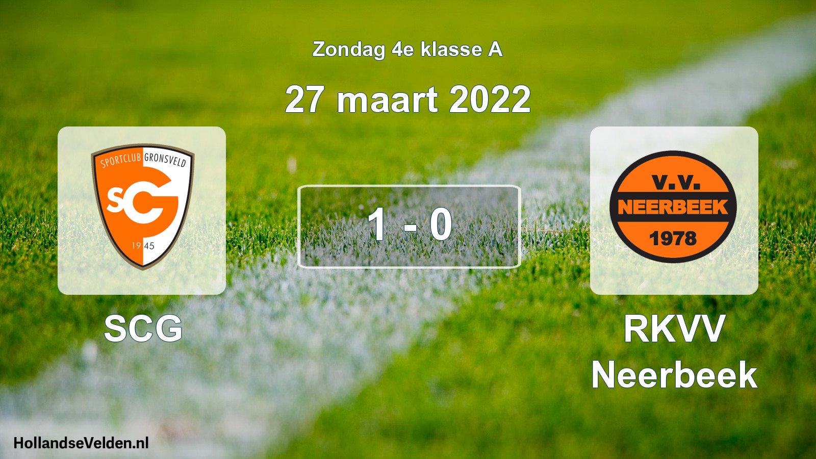 Total number of matches played: SCG - RKVV Neerbeek 1 - 0 (27 March 2022)