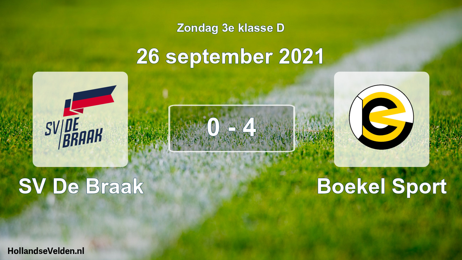 Total number of matches played: SV De Braak - Boekel Sport 0 - 4 (26 September 2021)