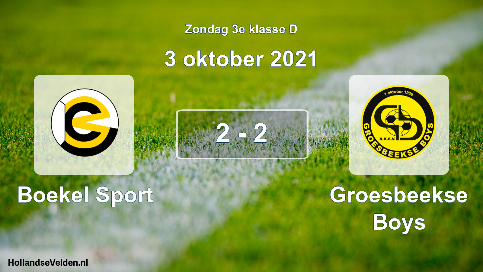 Total number of matches played: Boekel Sport - Groesbeekse Boys 2 - 2 (3 October 2021)
