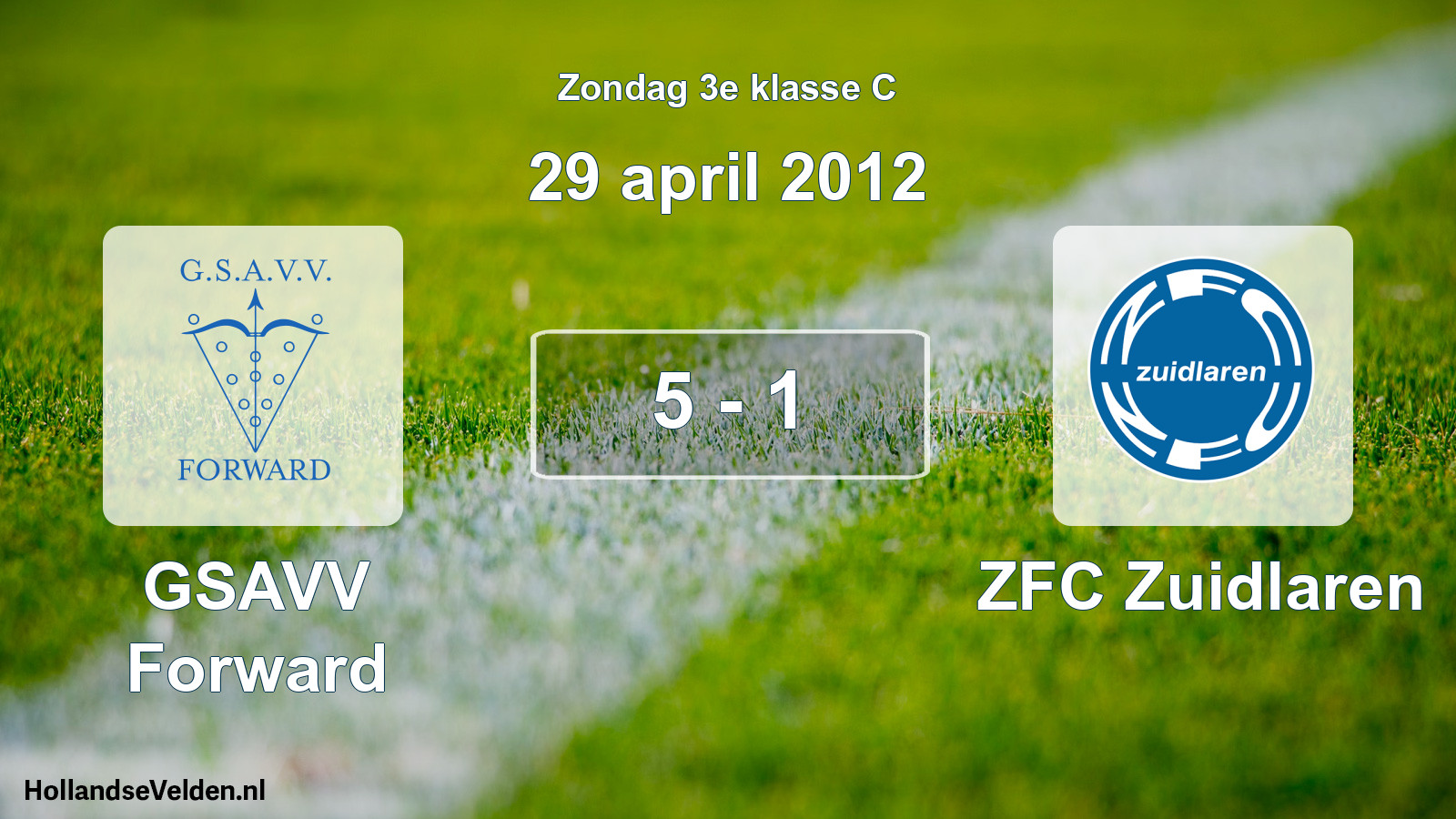 Total number of matches played: GSAVV Forward - ZFC Zuidlaren 5 - 1 (29 April 2012)