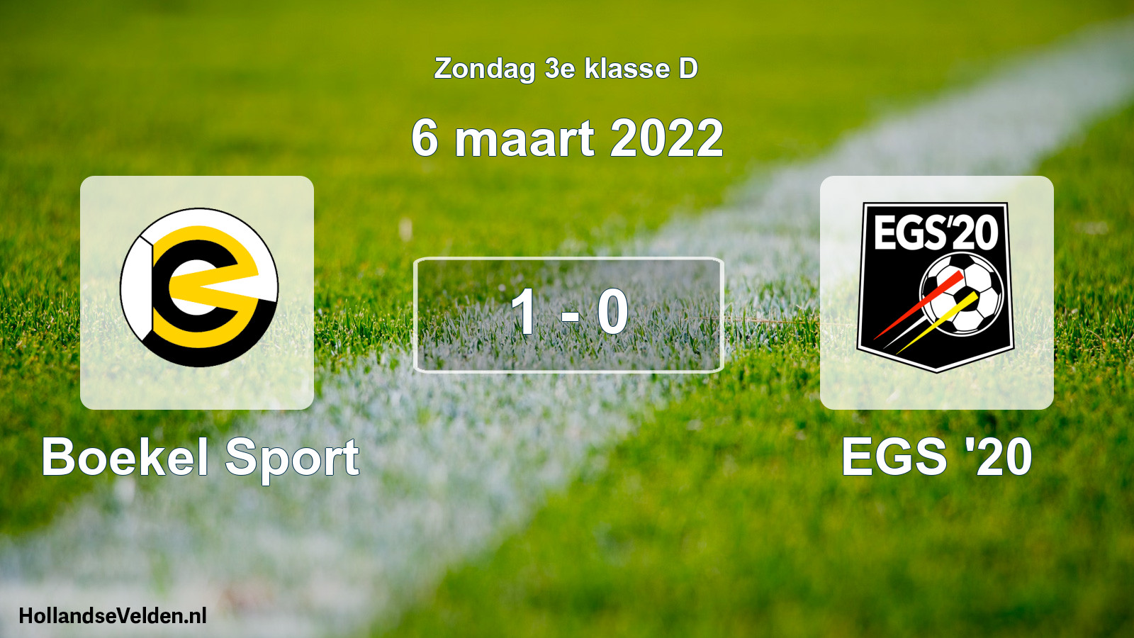 Total number of matches played: Boekel Sport - EGS '20 1 - 0 (6 March 2022)