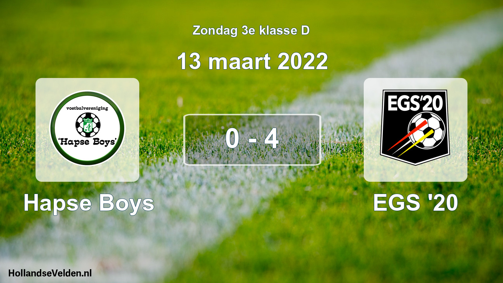 Total number of matches played: Hapse Boys - EGS '20 0 - 4 (13 March 2022)