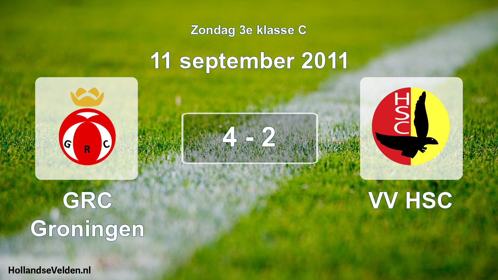 Total number of matches played: GRC Groningen - VV HSC 4 - 2 (11 September 2011)