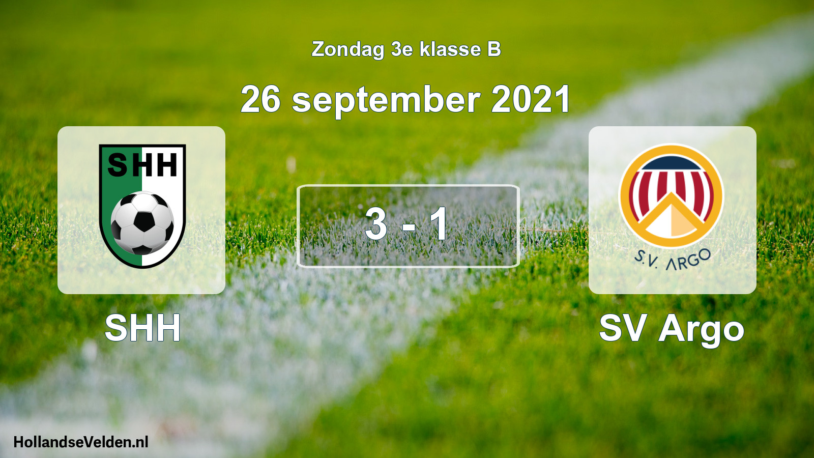 Total number of matches played: SHH - SV Argo 3 - 1 (26 September 2021)