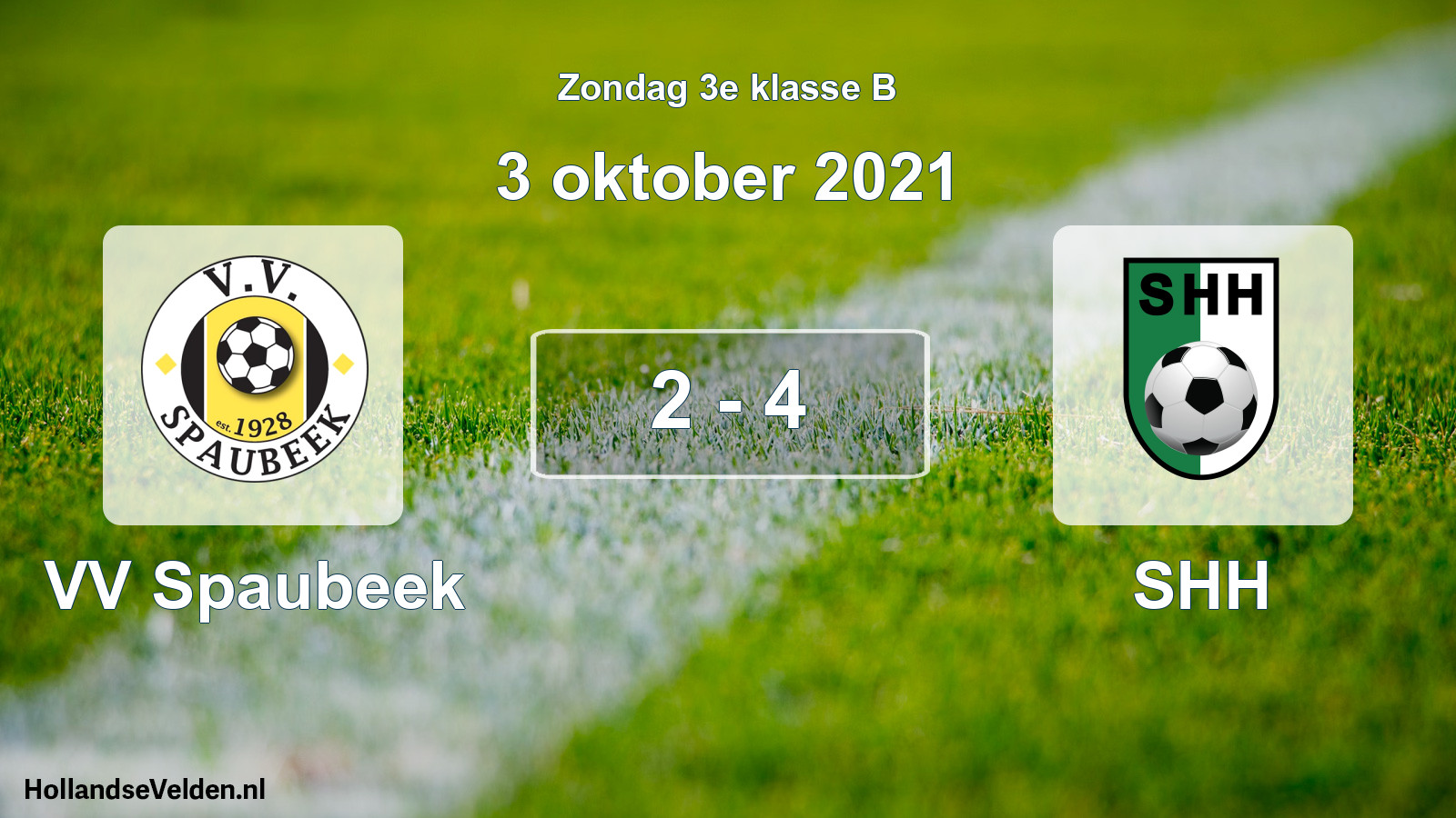 Total number of matches played: VV Spaubeek - SHH 2 - 4 (3 October 2021)