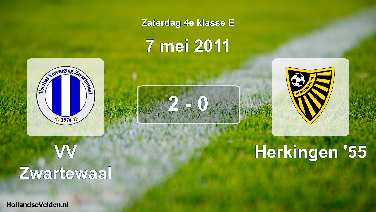 Total number of matches played: VV Zwartewaal - Herkingen '55 2 - 0 (7 May 2011)